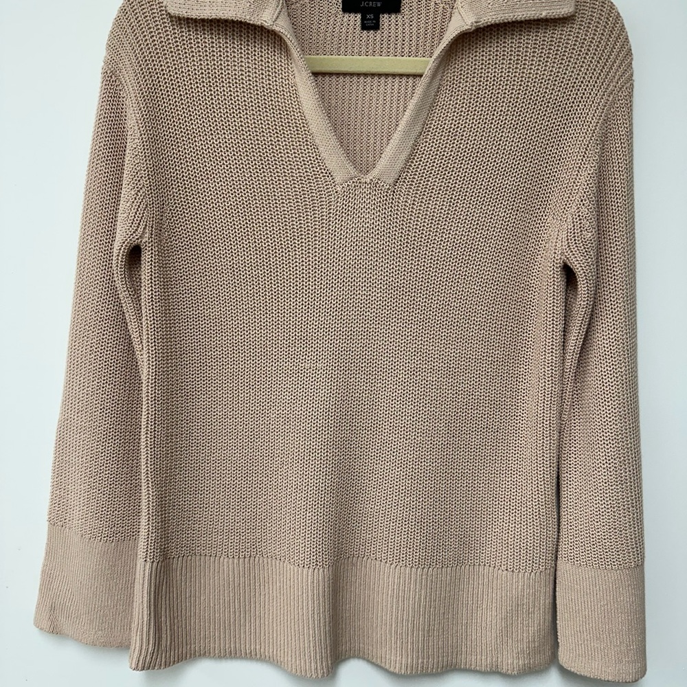 J. Crew Women's V-Neck Sweater in Soft Beige